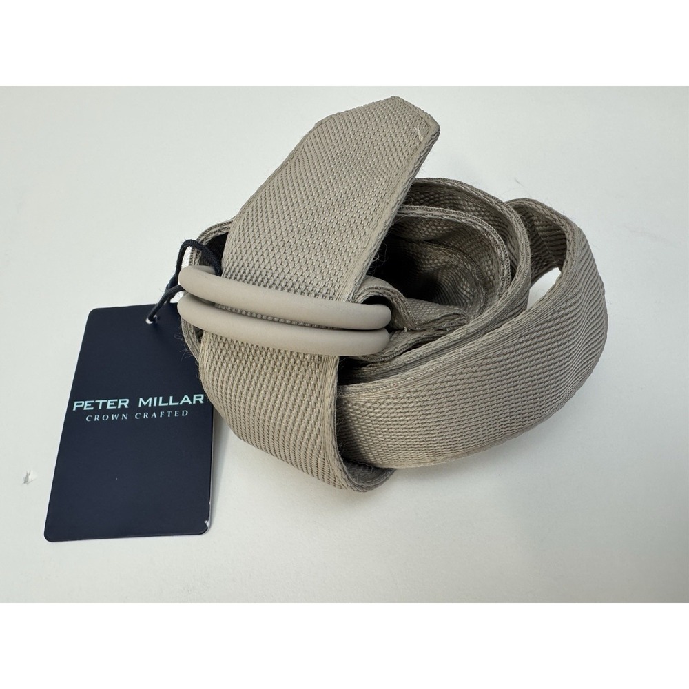 NWT PETER MILLAR CROWN CRAFTED PERFORMANCE O-RING BELT SIZE XL KHAKI $90 - Picture 2 of 9
